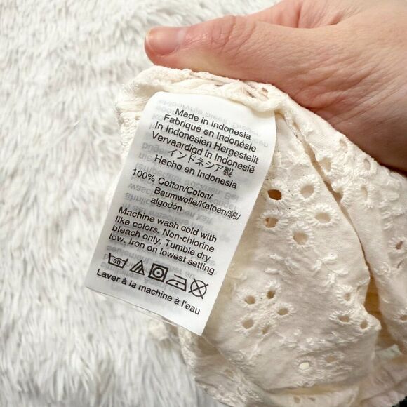 Women Madewell Eyelet Crop Tank Crop Top in Light House Size Medium - Picture 8 of 8